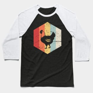 Retro Vintage Chicken farmer Icon Baseball T-Shirt